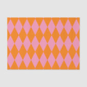 Orange and Pink Harlequin Checkered Design  薄葉紙 (正面)