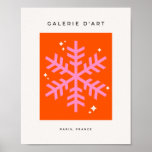 Orange and Pink Holiday Snowflake Christmas ポスター<br><div class="desc">Christmas Illustration – Snowflake – Pink And Orange Holiday Christmas Print.</div>