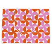 Orange and Pink Mid Century Modern ラージペーパーバッグ (正面)