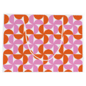 Orange and Pink Mid Century Modern ラージペーパーバッグ (裏面)