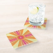 Orange and Pink Sunshine ガラスコースター (アングル)