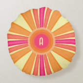 Orange and Pink Sunshine ラウンドクッション (裏面)