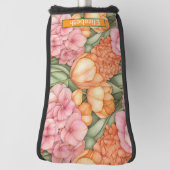 Orange and Pink Tulip Flowers Personalized ゴルフヘッドカバー (回転90)