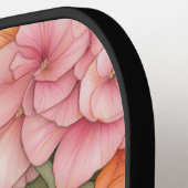 Orange and Pink Tulip Flowers Personalized ピックルボールラケット (左詳細)