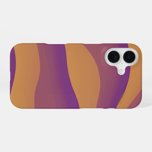 Orange and Purple Abstract Wave Pattern iPhone 16ケース (裏面横)