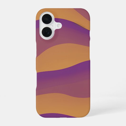 Orange and Purple Abstract Wave Pattern iPhone 16ケース (裏面)