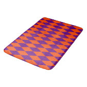 Orange and Purple Harlequin Checkered Design  バスマット (アングル)