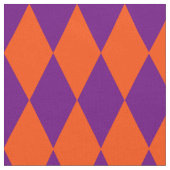Orange and Purple Harlequin Checkered Design  ファブリック (クローズアップ)