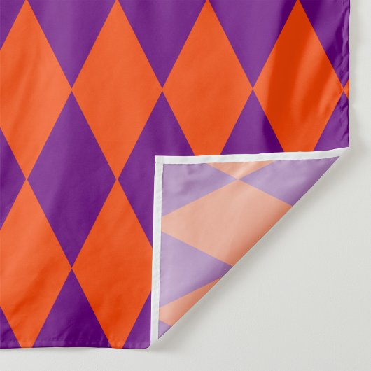 Orange and Purple Harlequin Checkered Design  ファブリック