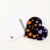 orange and purple hearts polka dots ノートブック (内部)
