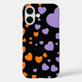 orange and purple hearts polka dots Case-Mate iPhoneケース (裏面)