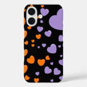 orange and purple hearts polka dots Case-Mate iPhoneケース (裏面)