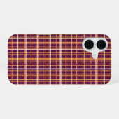 Orange and Purple Tartan Plaid Pattern iPhone 16ケース (裏面横)