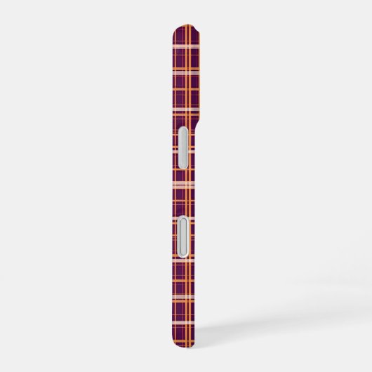Orange and Purple Tartan Plaid Pattern iPhone 16ケース (右側面)