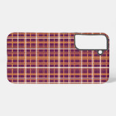 Orange and Purple Tartan Plaid Pattern Samsung Galaxyケース (裏面横)