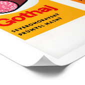 Orange and Red Matchbox Label Collage, warm ポスター (角)