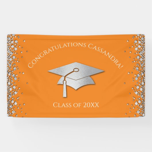 Orange and Silver Graduation 横断幕 (横)
