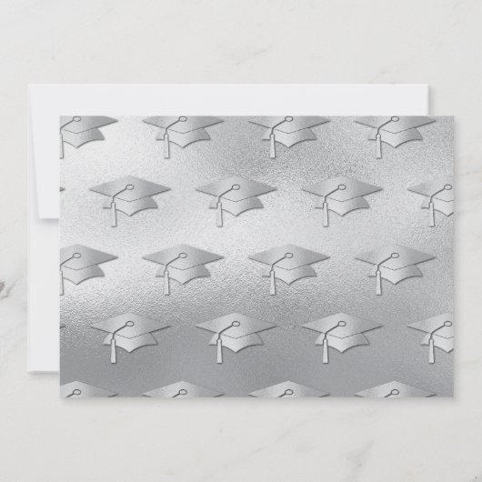 Orange and Silver Graduation Announcement Photo 招待状 (裏面)