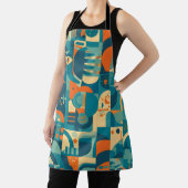 Orange and Teal Geometric Abstract エプロン (インサイチュ)
