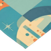 Orange and Teal Geometric Abstract テーブルクロス (アングル)