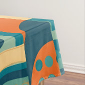 Orange and Teal Geometric Abstract テーブルクロス (インサイチュ)