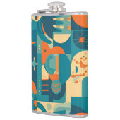 Orange and Teal Geometric Abstract フラスク (左)