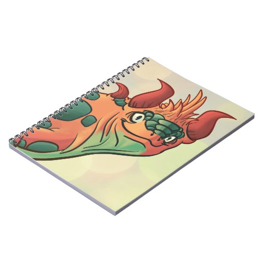 Orange and Teal Green Dragon Notebook ノートブック (左側)