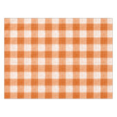 Orange and White Bold Checkered Plaid Design  テーブルクロス (正面(横))