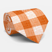 Orange and White Bold Checkered Plaid Design  ネクタイ (ロール)