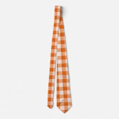 Orange and White Bold Checkered Plaid Design  ネクタイ (裏面)