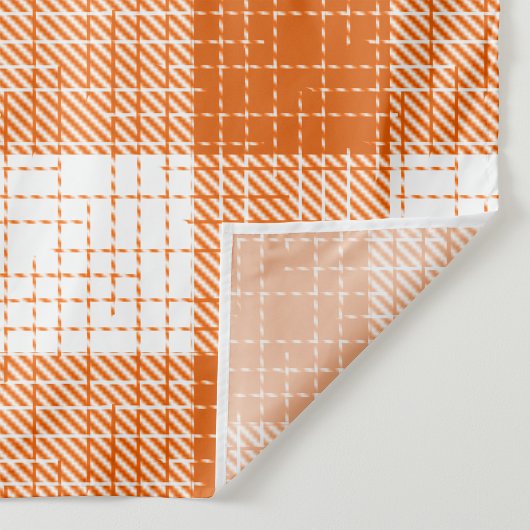 Orange and White Bold Checkered Plaid Design  ファブリック