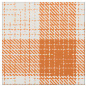 Orange and White Bold Checkered Plaid Design  ファブリック (クローズアップ)