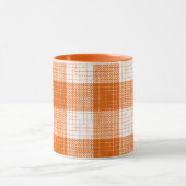 Orange and White Bold Checkered Plaid Design  マグカップ (中央)