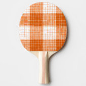 Orange and White Bold Checkered Plaid Design  卓球ラケット (正面)