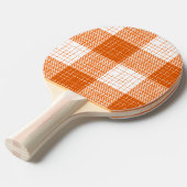 Orange and White Bold Checkered Plaid Design  卓球ラケット (正面アングル)