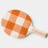 Orange and White Bold Checkered Plaid Design  卓球ラケット (横)