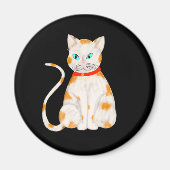 Orange and White Cat Magnet マグネット (正面)