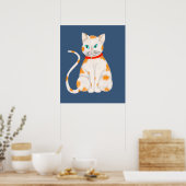 Orange and White Cat Poster ポスター (キッチン)