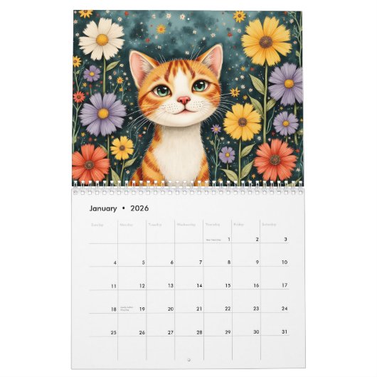 Orange and White Cats AI-generated Images カレンダー (1月 2026)