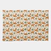 Orange and White Cats Naive Art Style キッチンタオル (横)