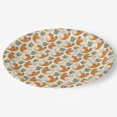 Orange and White Cats Naive Art Style ペーパープレート (アングル)