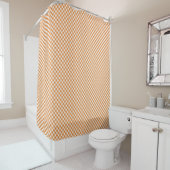 Orange and white checkerboard shower curtain  シャワーカーテン (インサイチュ)