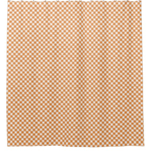 Orange and white checkerboard shower curtain  シャワーカーテン (正面)