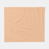 orange and white checkered pattern フリースブランケット (正面(横))
