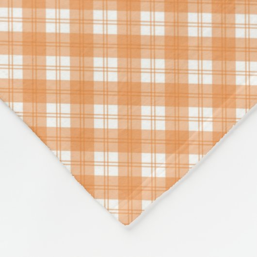 orange and white checkered pattern フリースブランケット (角)