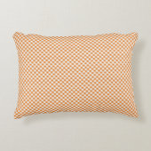 Orange and white checkered rectangular pillow アクセントクッション (正面)