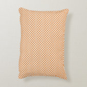 Orange and white checkered rectangular pillow アクセントクッション (裏面(縦))