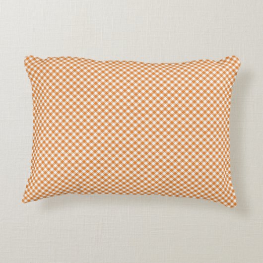Orange and white checkered rectangular pillow アクセントクッション (裏面)