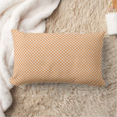 Orange and white checkered rectangular pillow ランバークッション (ブランケット)