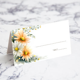 Orange and White Daisies Wedding Place Card プレイスカード